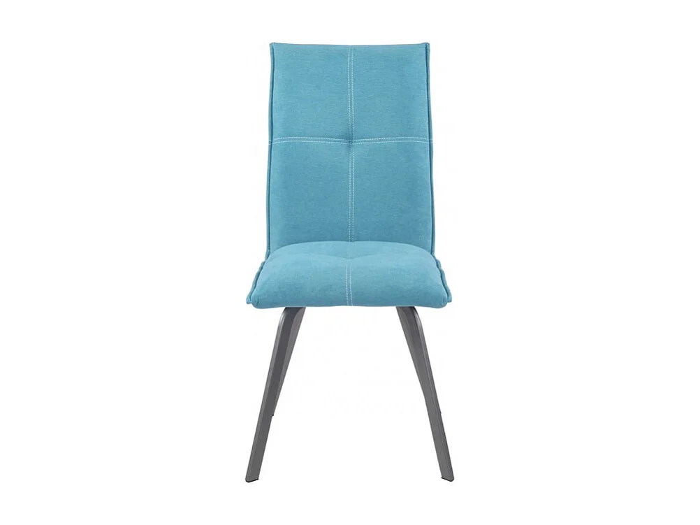 Lot de 2 chaises en tissu bleu avec piètement en métal - ARIA