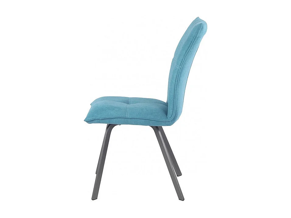 Lot de 2 chaises en tissu bleu avec piètement en métal - ARIA