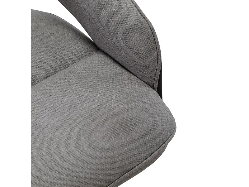 Lot de 2 chaises rotatives en tissu gris clair et pieds métal - MELOW