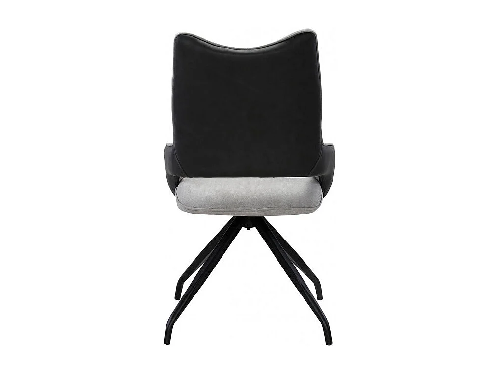 Lot de 2 chaises rotatives en tissu gris clair et pieds métal - MELOW