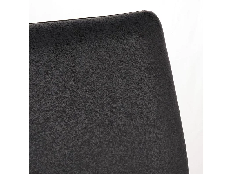 Lot de 2 chaises empilables en simili noir et 4 pieds en acier - LUFY