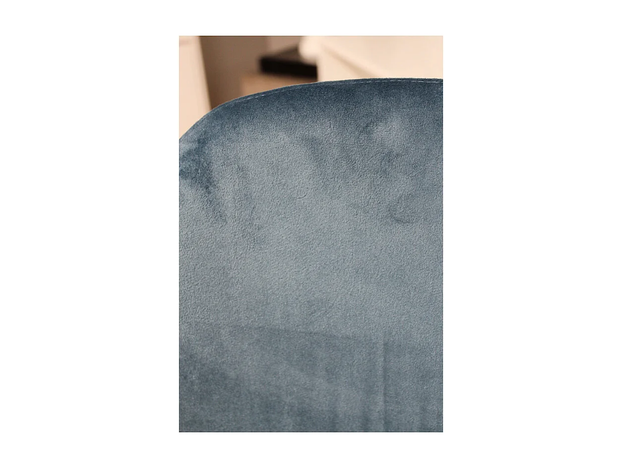 Lot de 2 chaises scandinave velours bleu et pieds métal noir - BIBA