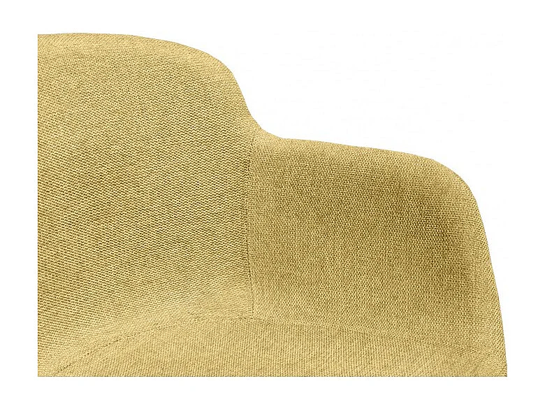 Lot de 2 chaises rotatives en tissu jaune chiné et pieds bois - TWIST