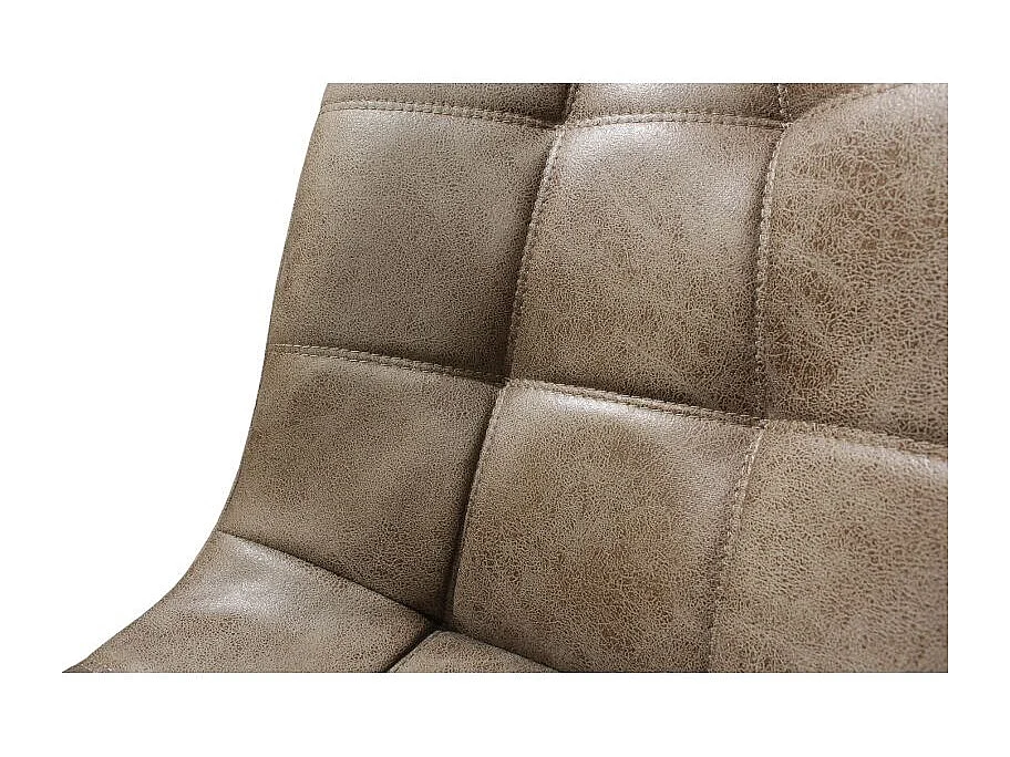 Lot de 2 chaises aspect simili marron vieilli piétement métal - MUSE