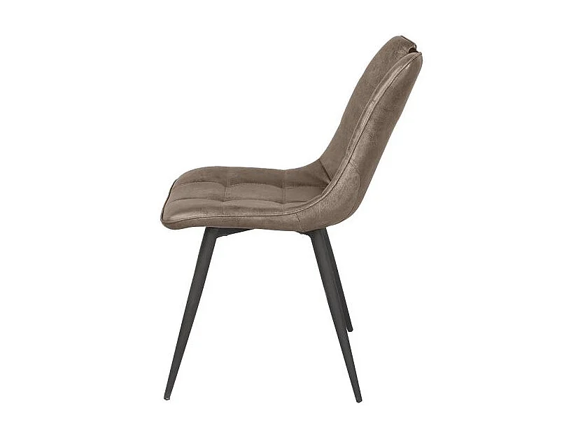 Lot de 2 chaises aspect simili marron vieilli piétement métal - MUSE