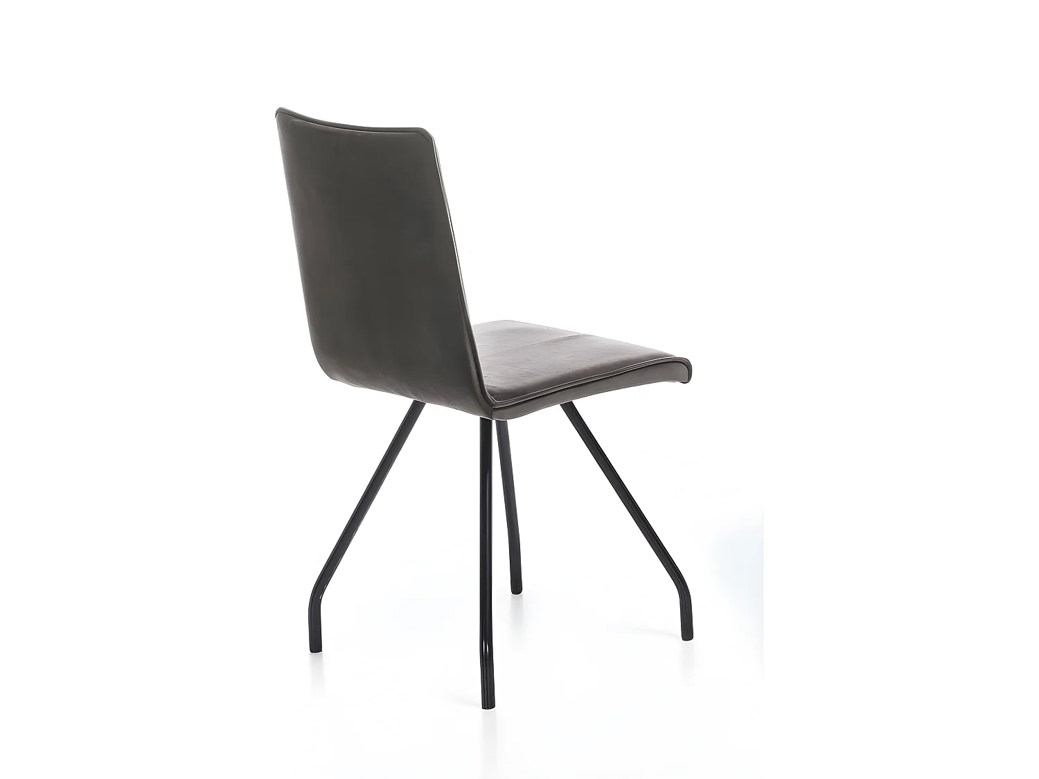 Lot 2 chaises en velours gris anthracite et pieds métal - VELVET