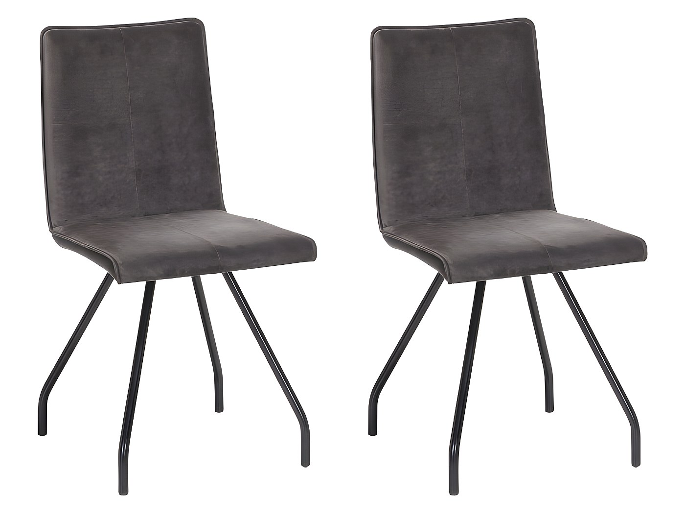 CHAISE ELISA PIED CHROME VELOURS ANTHRACITE