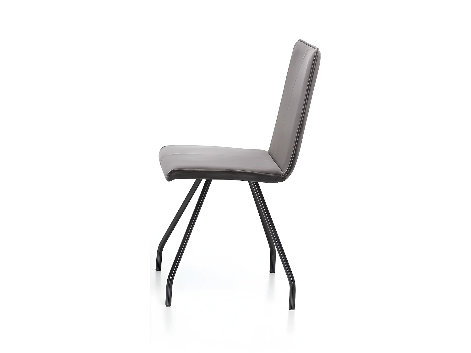 Lot 2 chaises en velours gris anthracite et pieds métal - VELVET