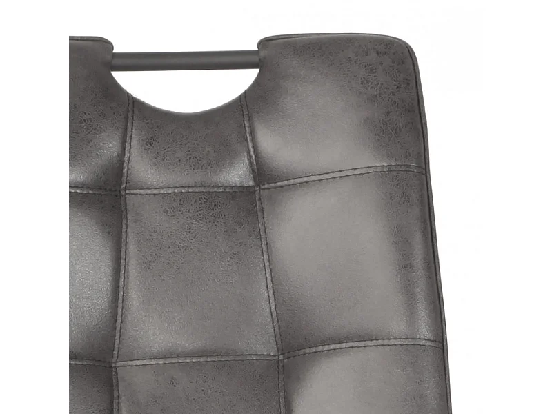 Lot de 2 chaises simili noir vieilli vintage piétement métal - MUSE