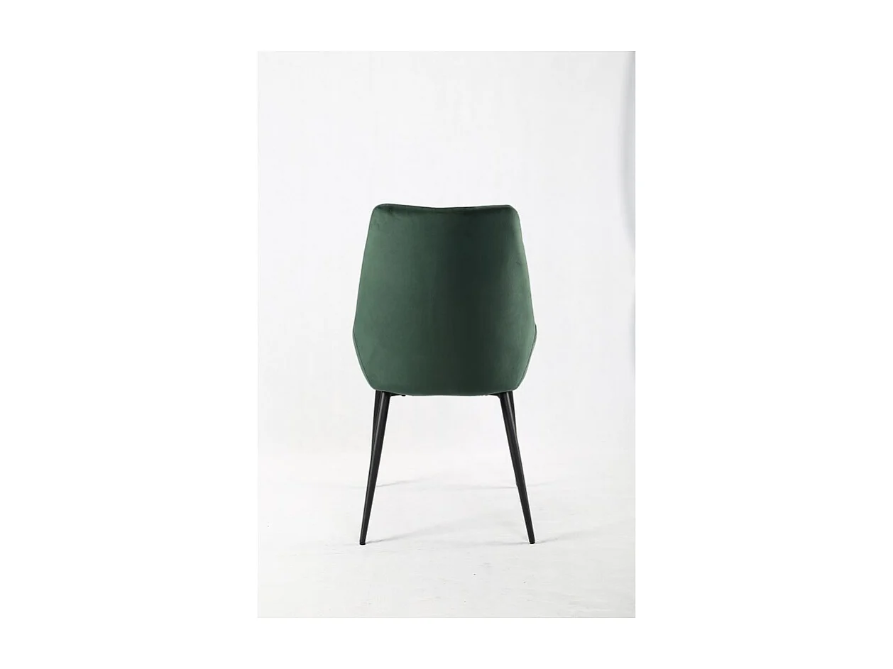 Lot de 2 chaises en velours vert et piètement en métal noir - JAZZY