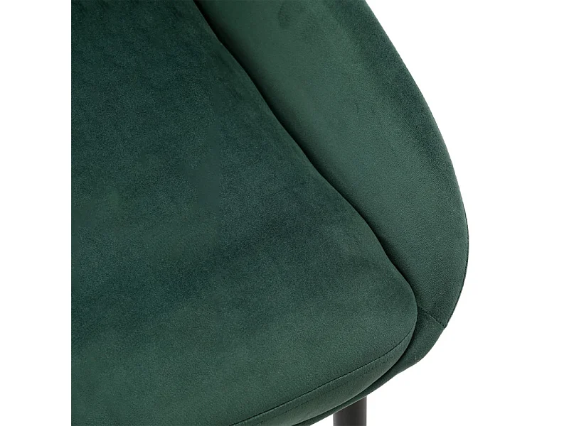 Lot de 2 chaises en velours vert et piètement en métal noir - JAZZY