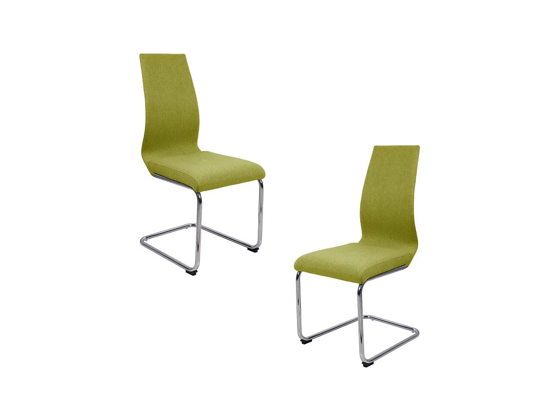 Lot 2 chaises design luge en tissu vert anis - PEPS
