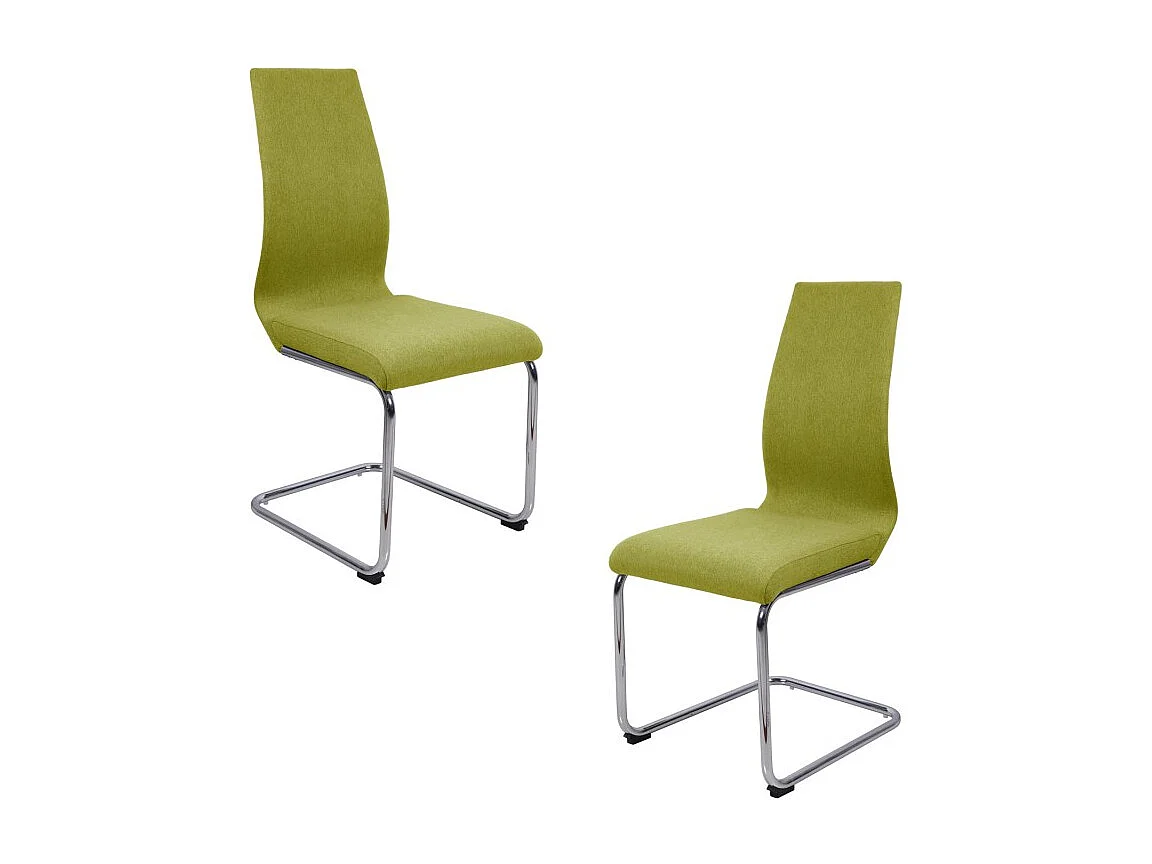 Lot 2 chaises design luge en tissu vert anis - PEPS