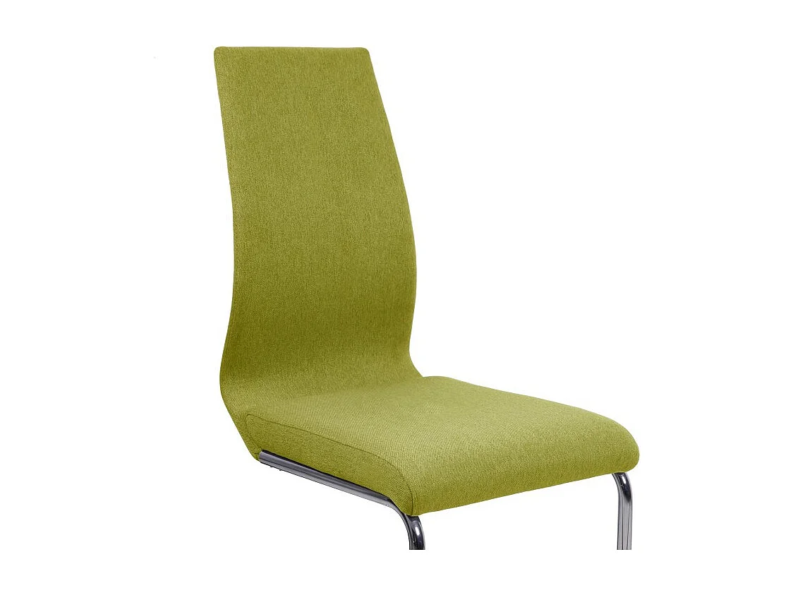 Lot 2 chaises design luge en tissu vert anis - PEPS