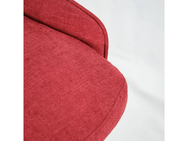 Lot de 2 chaises rembourrées en tissu rouge pieds métal noir - OLBIA