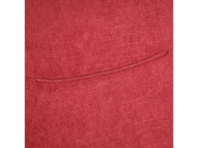 Lot de 2 chaises rembourrées en tissu rouge pieds métal noir - OLBIA