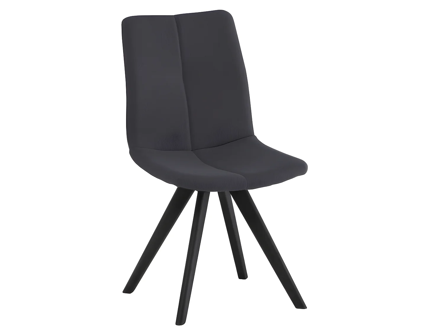 Lot 2 chaises tissu gris foncé et piètement chêne massif noir - MISU