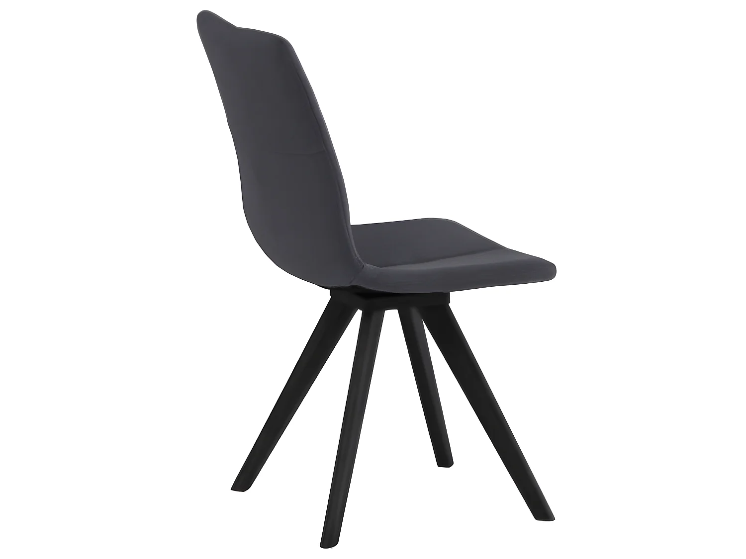 Lot 2 chaises tissu gris foncé et piètement chêne massif noir - MISU