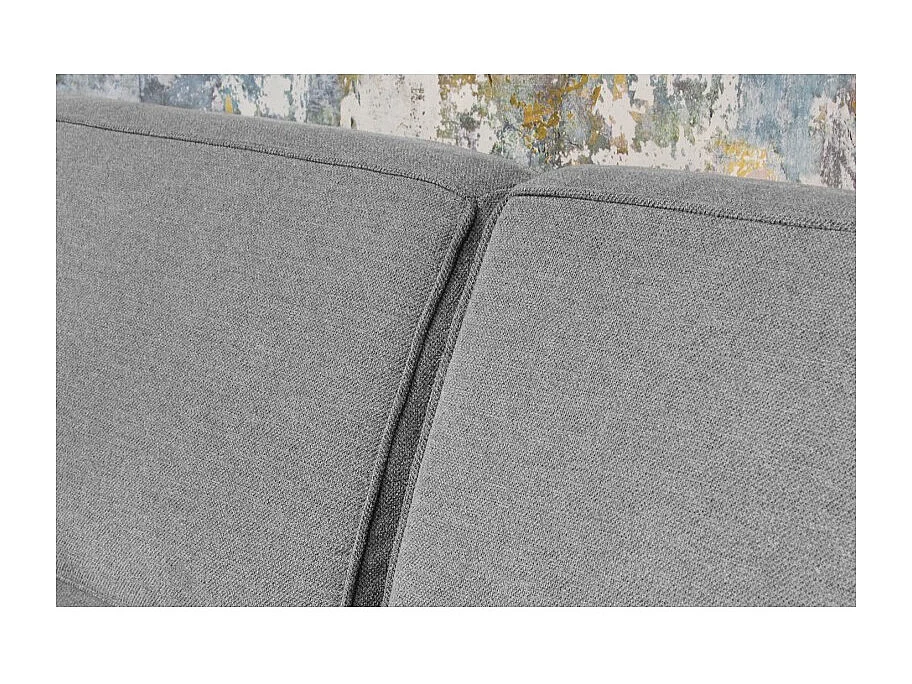 Canapé 3 places 224 cm en bois massif recyclé et tissu gris - CHALET