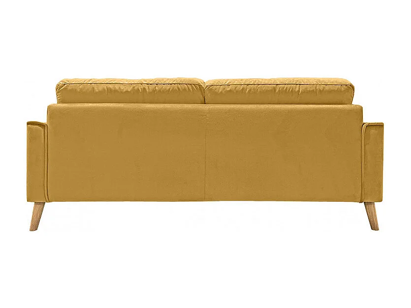 Canapé 3 places en velours jaune moutarde design classique - VLAD