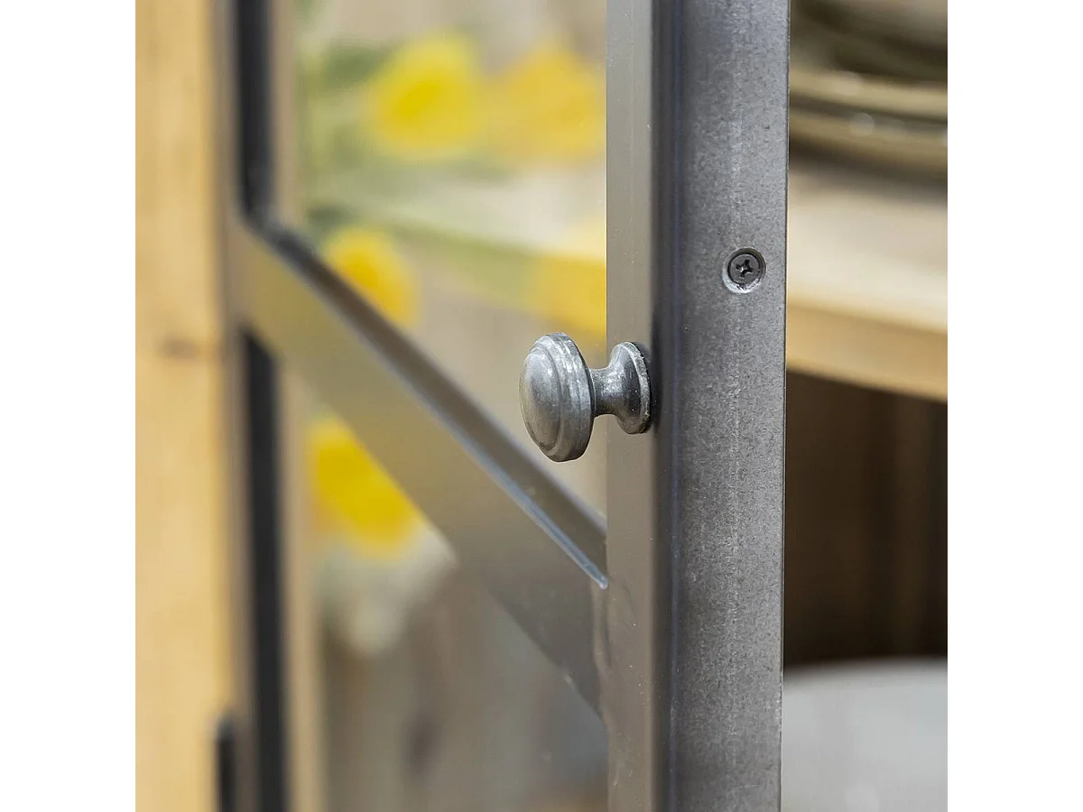 Vitrine en bois recyclé et métal Garance