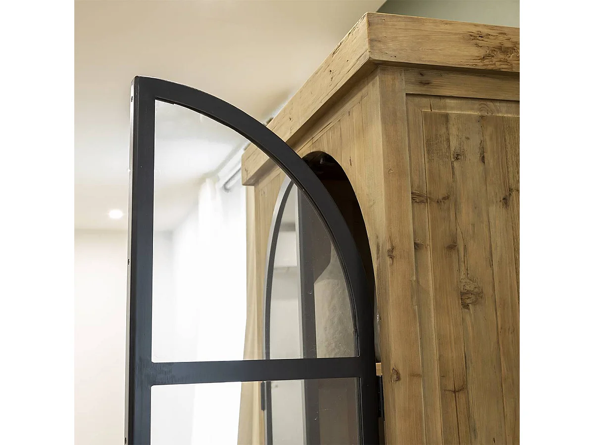 Vitrine en bois recyclé et métal Garance