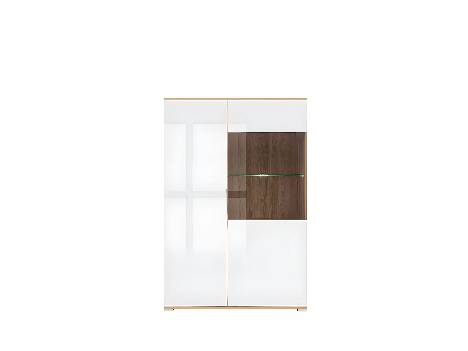 JADEA - Vitrine 2 portes style scandinave salon/salle à manger - 132.5x90x41 - 10 compartiments - Vitrine double