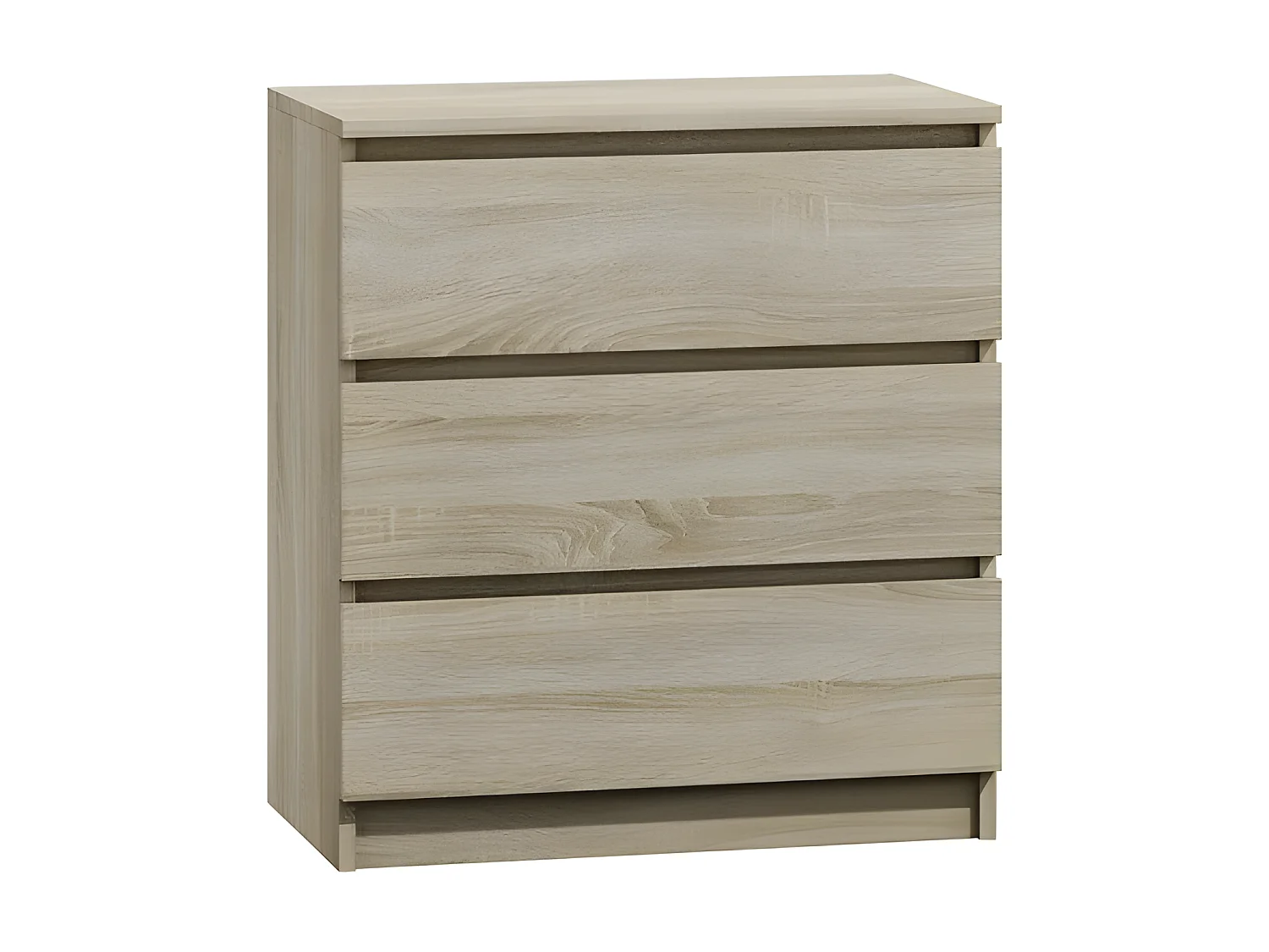 ASTER T3 - Cómoda con 3 cajones - Despacho y dormitorio - 77x70x40 - mueble de almacenamiento - estilo escandinavo - imitación madera