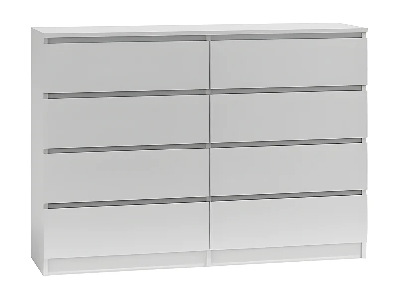 MILAN - Cómoda moderna para dormitorio, salon o despacho - 40x138x97 - 8 cajones - mueble de almacenamiento