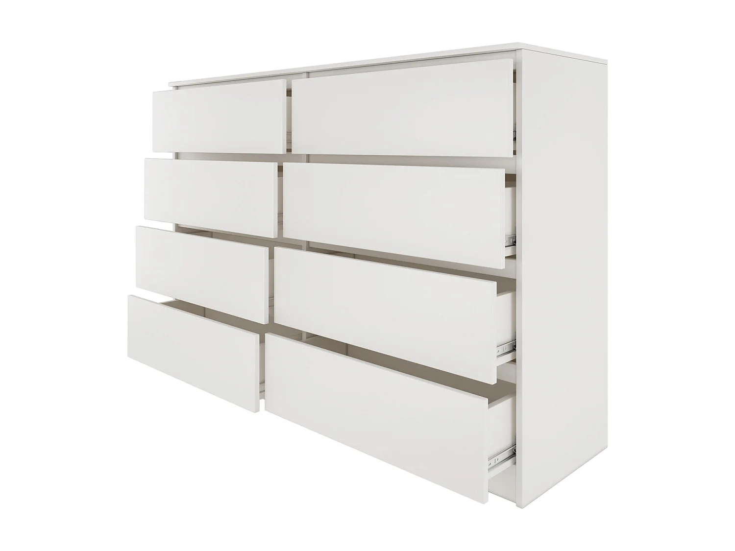 MILANO - Cassettiera moderna per camera / soggiorno / ufficio 40x138x97 - 8 cassetti scorrevoli - Mobile contenitore - Cassettiera