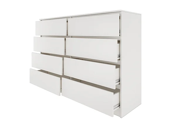 MILANO - Cassettiera moderna per camera / soggiorno / ufficio 40x138x97 - 8 cassetti scorrevoli - Mobile contenitore - Cassettiera