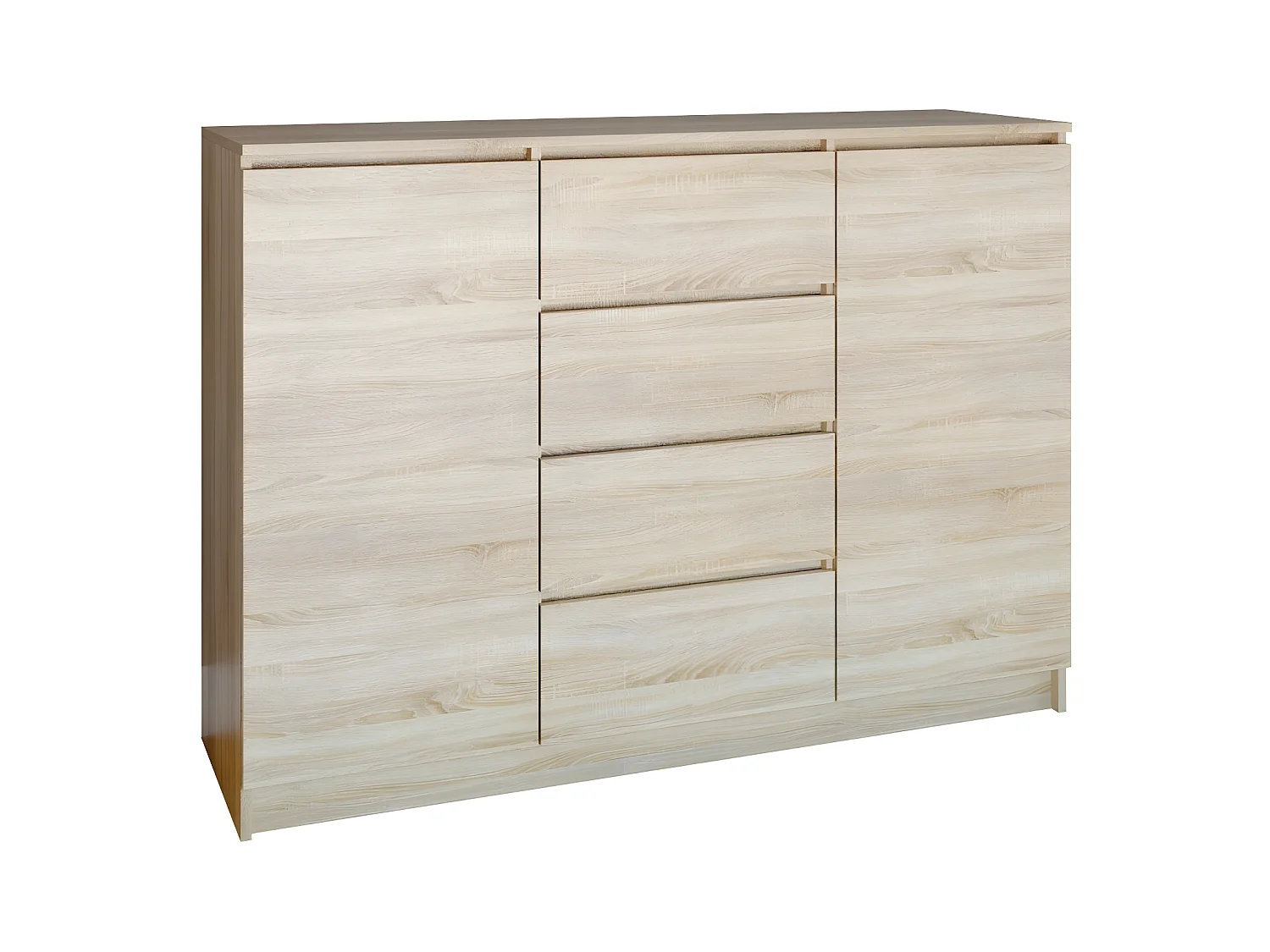 PARME | Commode style moderne chambre/salon/bureau | 120x40x97 | 2 portes+ 4 triroirs | Meuble de rangement moderne
