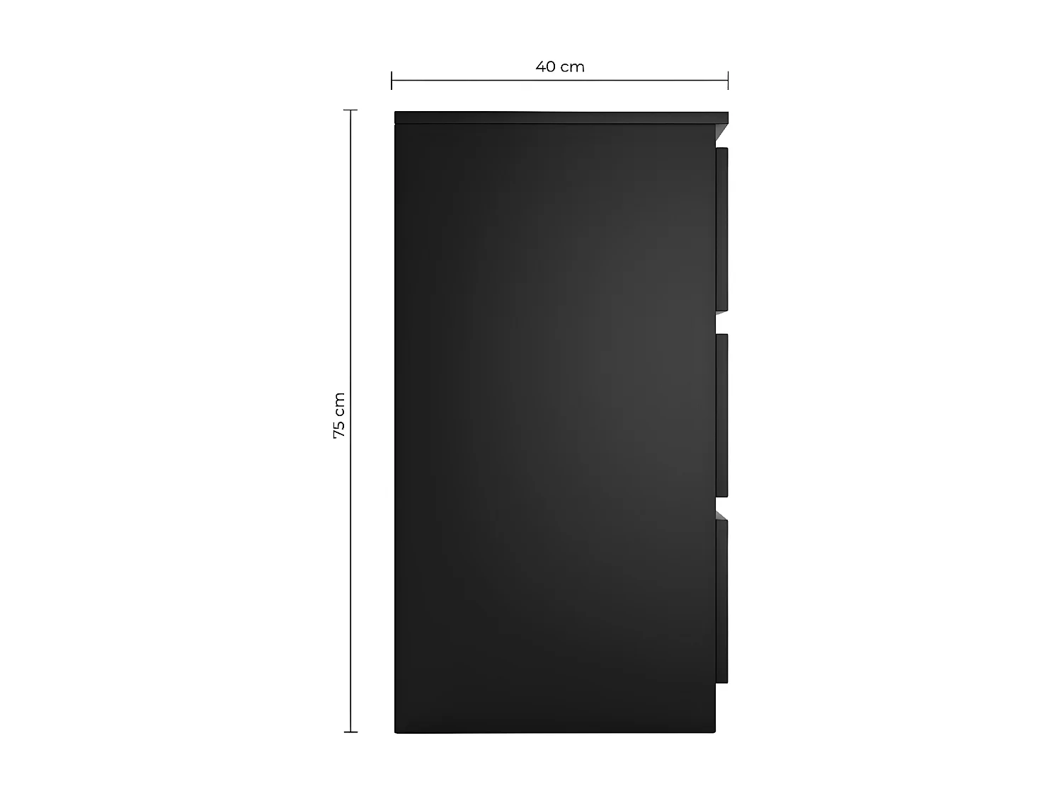 ASTER T3 - Cómoda de 3 cajones - Depacho y dormitorio - 75x70x40 - mueble de almacenamiento - estilo escandinavo
