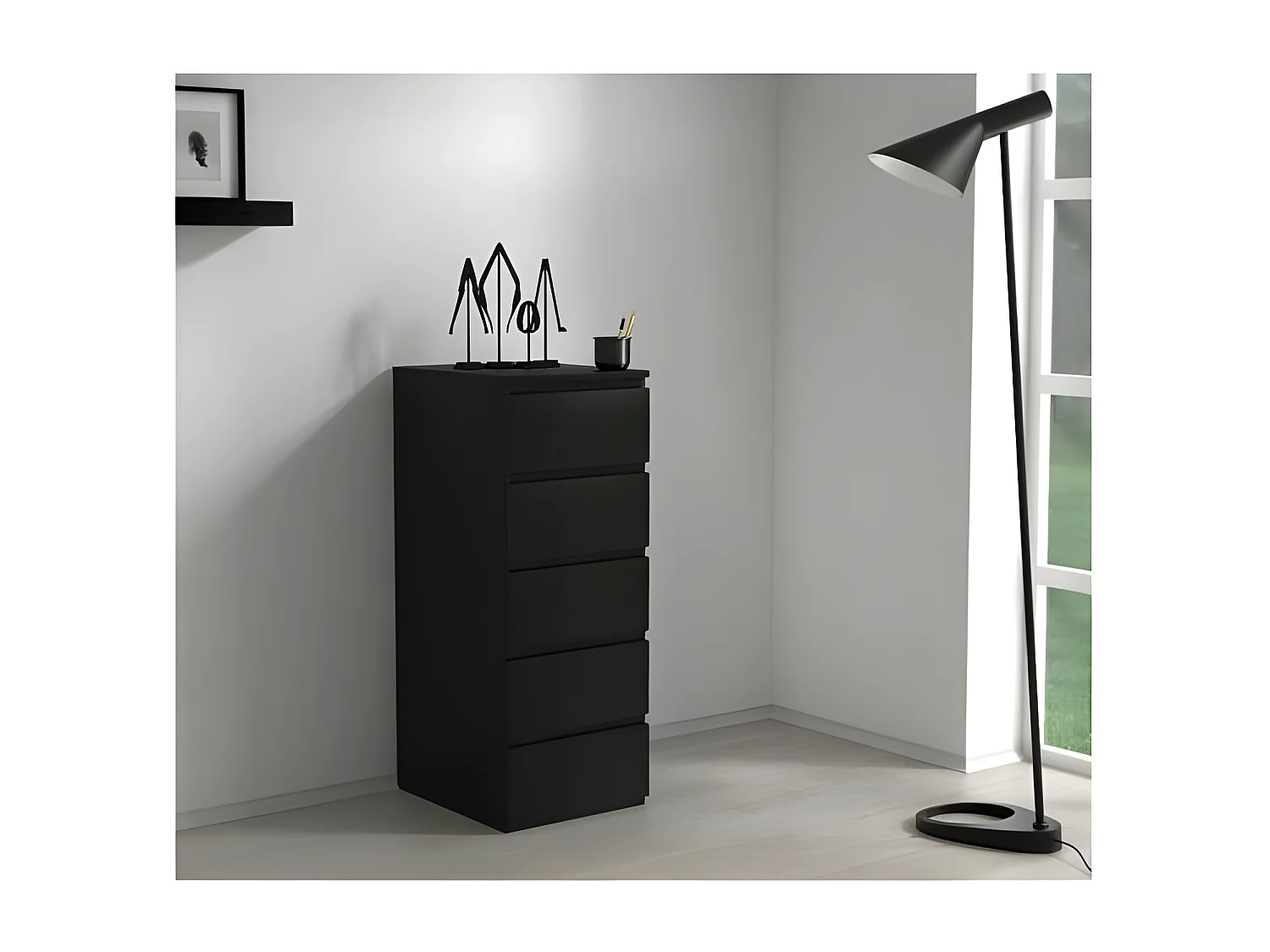 VENICE | Commode contemporaine haute chambre/salon/bureau 45x40x111 | 5 tiroirs coulissants | Meuble de rangement | Chiffonier