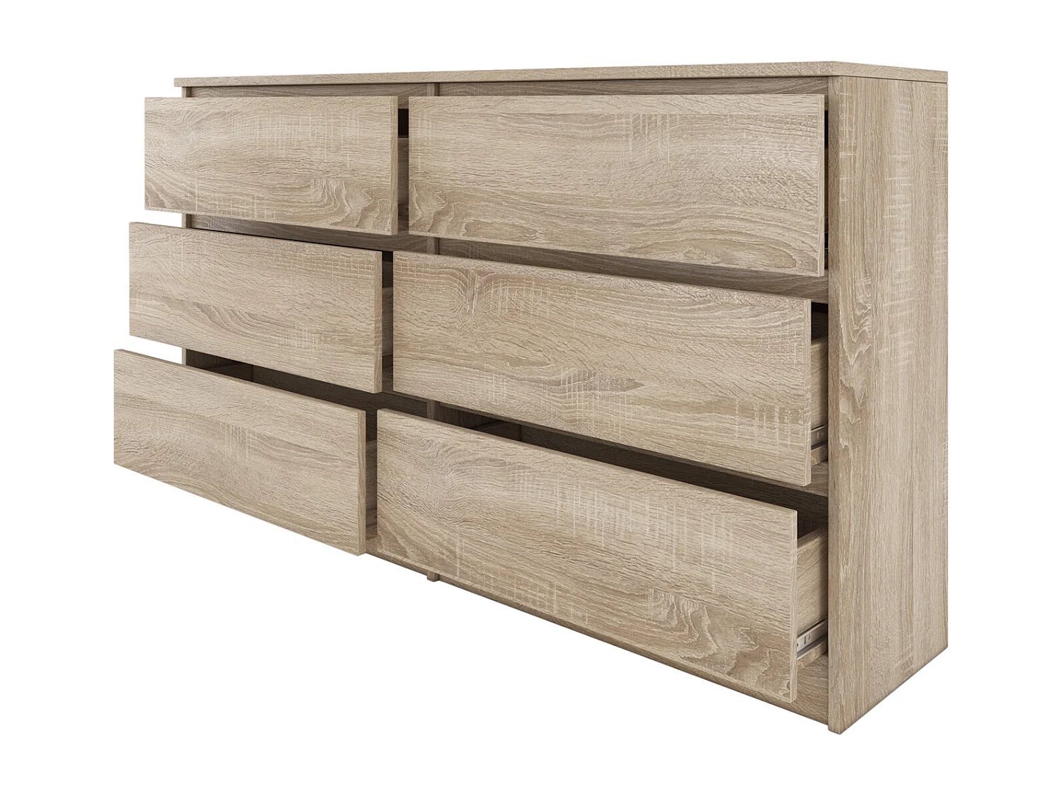 Commode moderne avec 6 tiroirs 140 cm Malwa M6