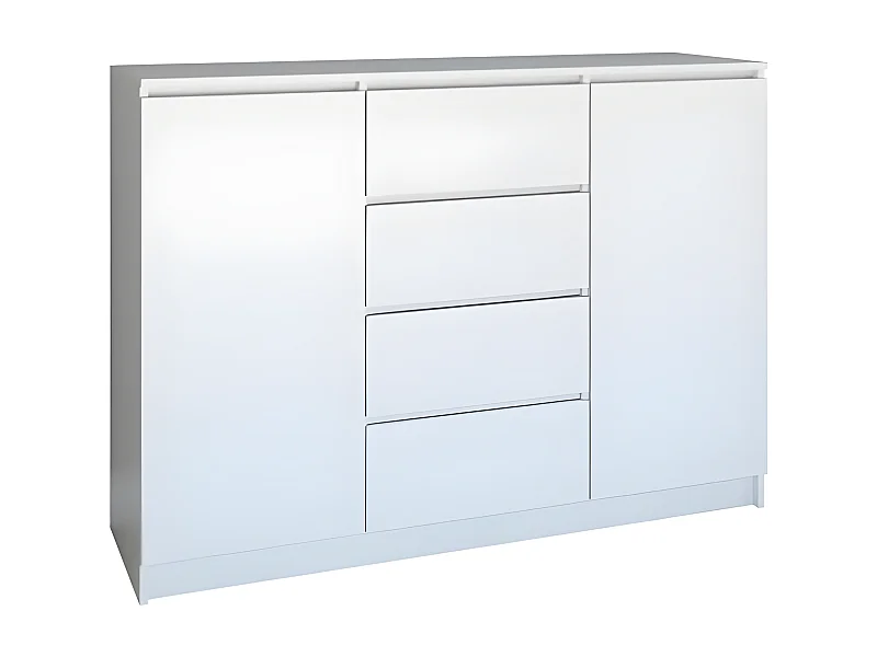 PARME - Cómoda de salón - 2 puertas + 4 cajones - 120x40x97 - estilo escandinavo - mueble de almacenamiento