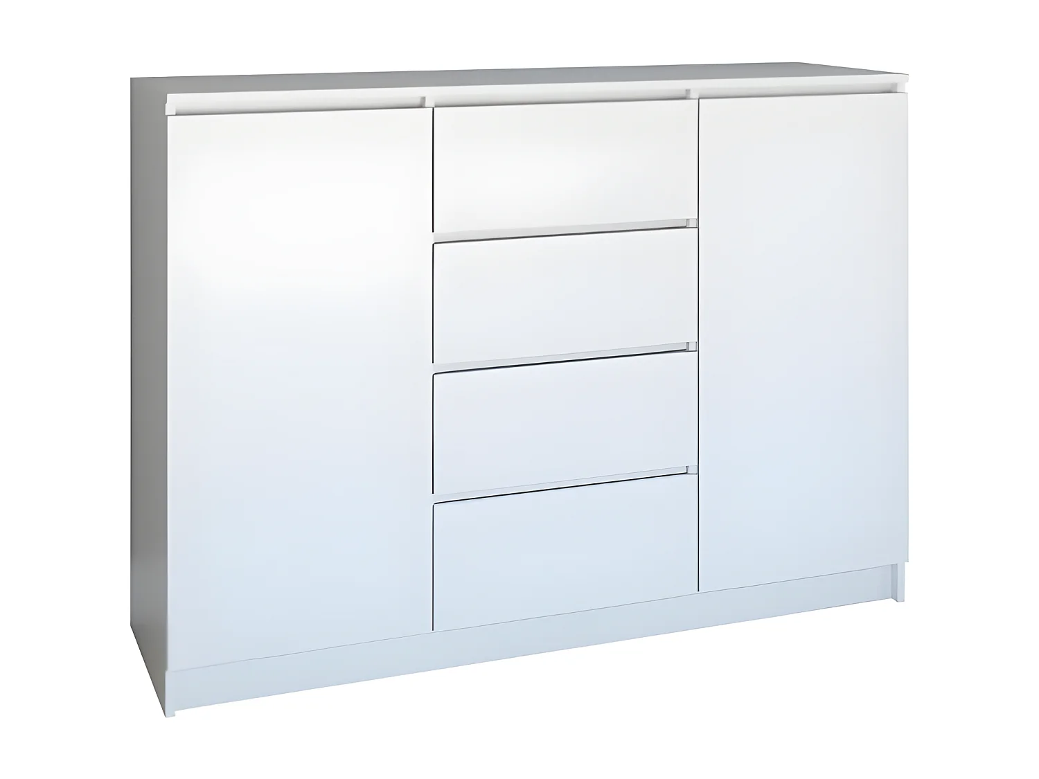 PARME - Commode de salon - 2 portes + 4 triroirs - 120x40x97 - Buffet style scandinave - Meuble de rangement