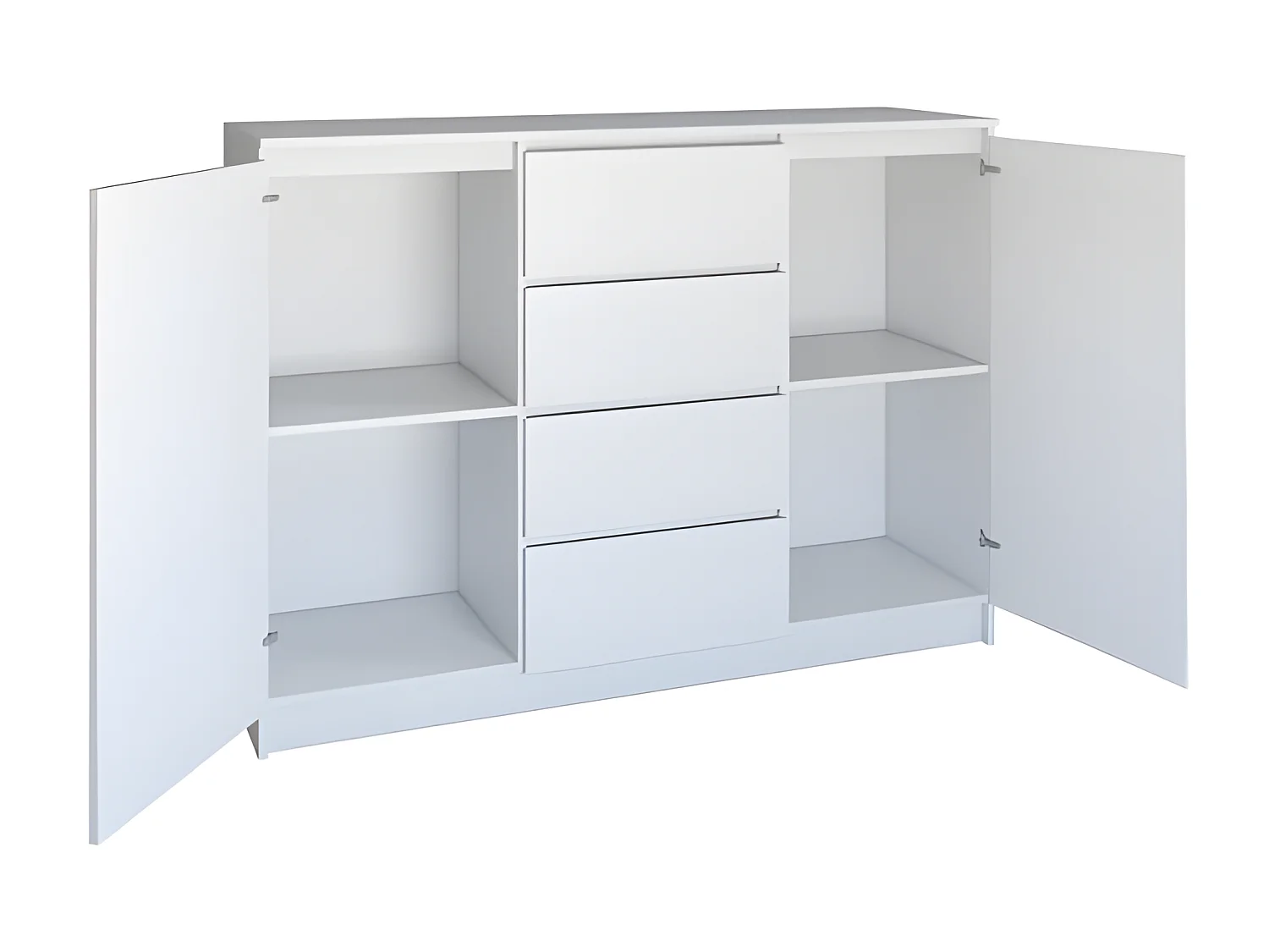 PARME - Commode de salon - 2 portes + 4 triroirs - 120x40x97 - Buffet style scandinave - Meuble de rangement