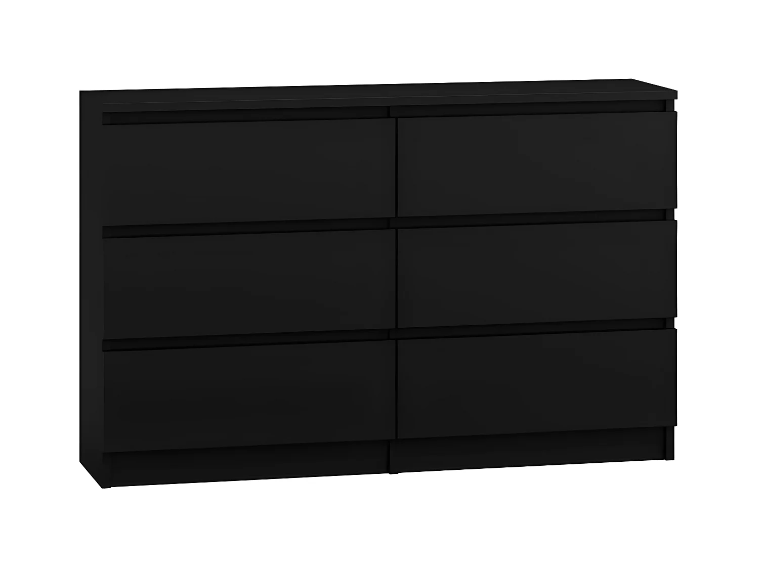 MILAN - Commode de chambre large 6 tiroirs - 30x120x77cm - Style scandinave - Meuble de rangementent - Chiffonier