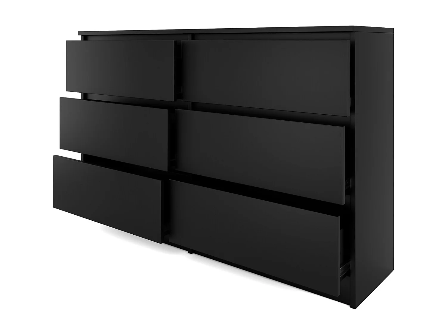 MILAN - Cómoda grande de 6 cajones - 30x120x77 - estilo escandinavo - mueble de almacenamiento