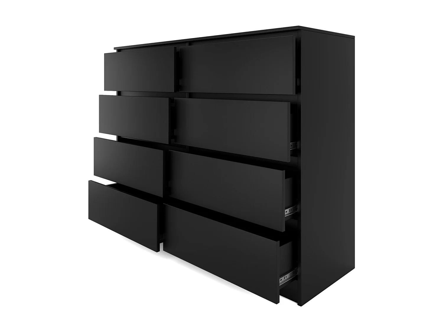 MILAN - Commode de chambre 8 tiroirs - 40x120x97cm - Style moderne - Meuble de rangement