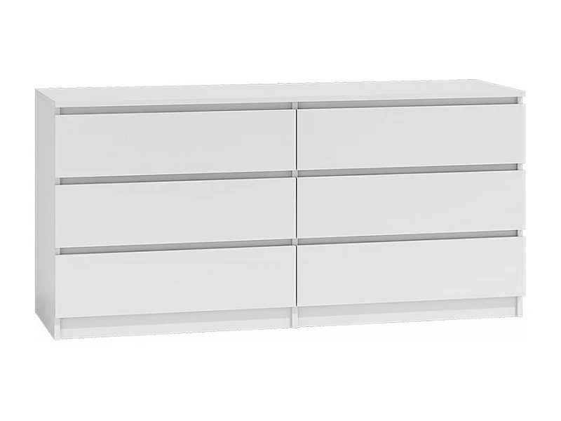 ASTER - Cómoda grande para dormitorio sala de estar despacho - 6 cajones - 138x40x75cm - 6 cajones - Estilo escandinavo