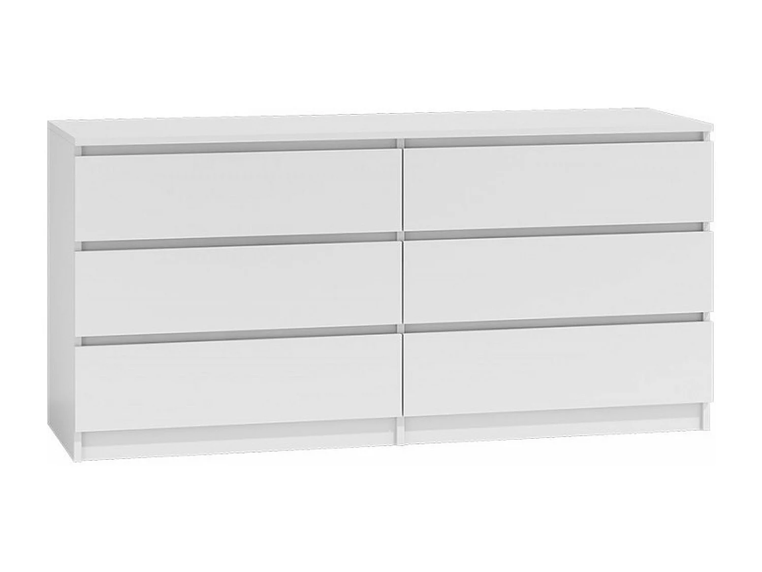 ASTER - Cómoda grande para dormitorio sala de estar despacho - 6 cajones - 138x40x75cm - 6 cajones - Estilo escandinavo