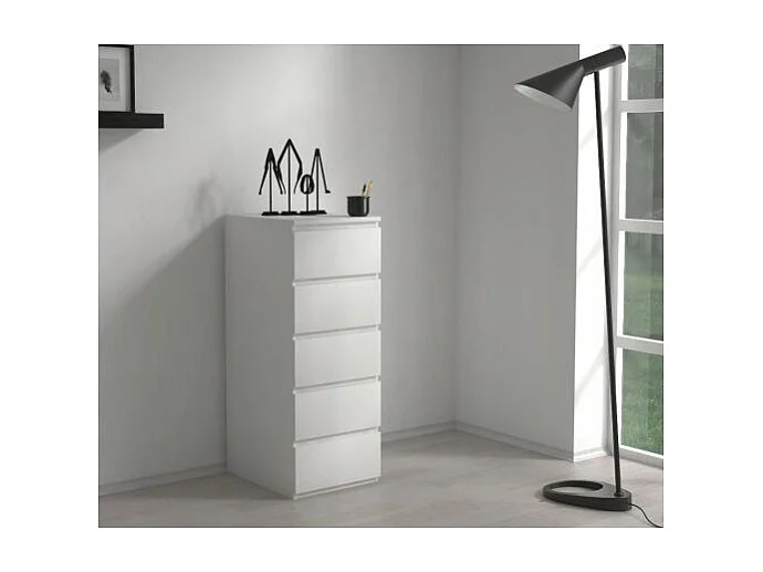 VENEZIA - Cassettiera moderna spaziosa a 5 cassetti - Design minimalista - Dimensioni: 111x40x45 - Frontali dei cassetti senza maniglie