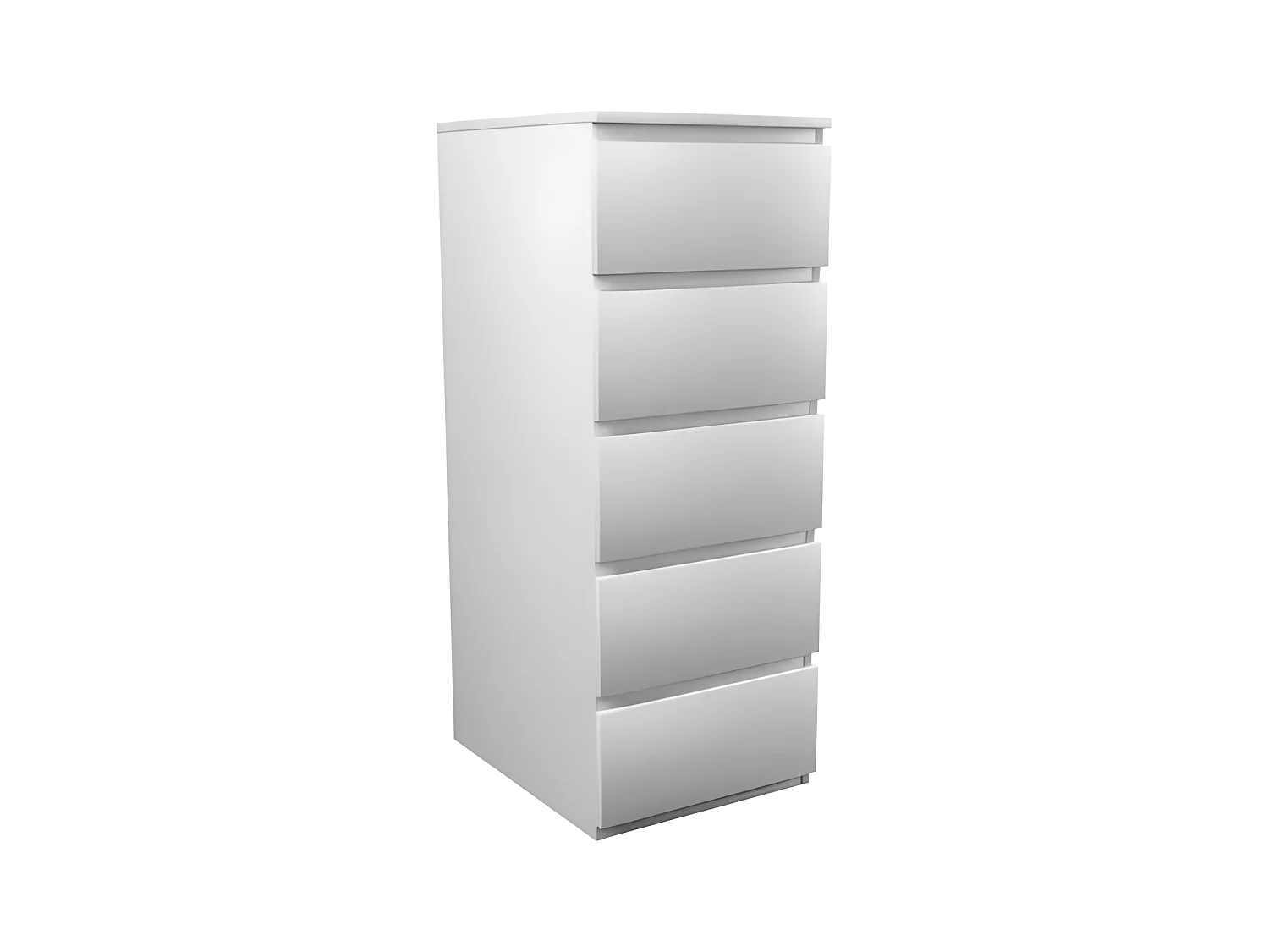 VENICE - Commode haute 5 tiroirs chambre bureau - 45x40x111 - Meuble de rangement  - Finition blanc mat