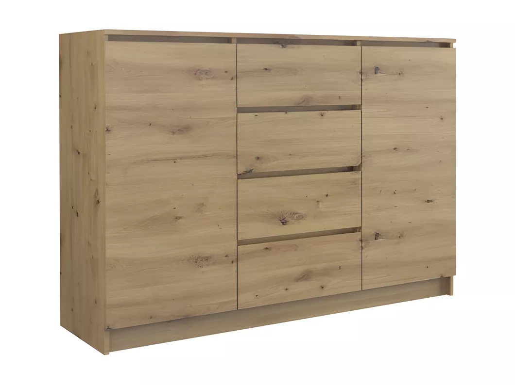 Kauf Unique CDF Moderne Kommode 2D4S (2 Türen, 4 Schubladen) | Farbe: Eiche Artisan | Aktenschrank, für kleine Gegenstände | Ideal für Wohnzimmer, Schlafzimmer, Kinderzimmer, Jugendzimmer und Büro | Einlegeböden