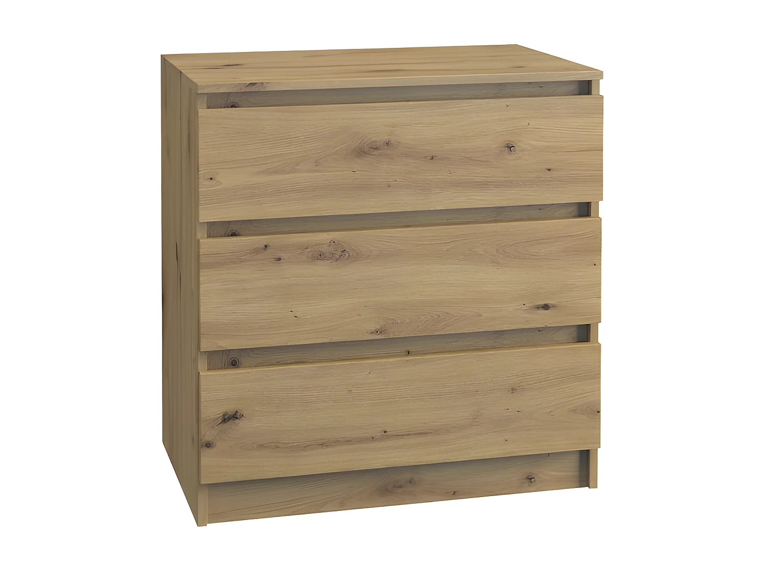 ASTER T3 - Cómoda para dormitorio, despacho o salón - 70x40x77 - 3 cajones - mueble de almacenamiento moderno - estilo escandinavo - tocador