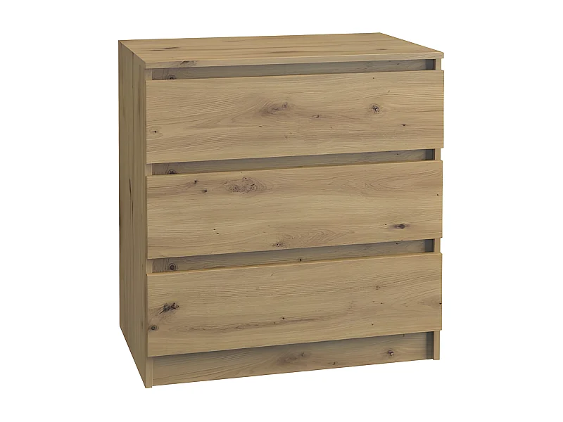 ASTER T3 - Cómoda para dormitorio, despacho o salón - 70x40x77 - 3 cajones - mueble de almacenamiento moderno - estilo escandinavo - tocador