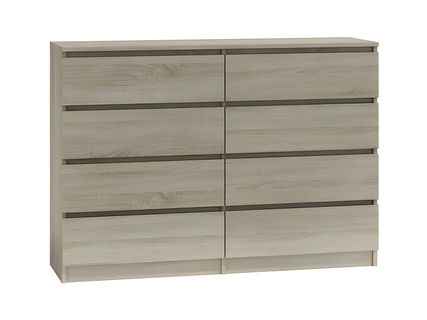 MILANO 8/120 | Cassettiera moderna per camera da letto/soggiorno/ufficio 40x120x97 | 8 cassetti scorrevoli | Mobile contenitore | chiffon