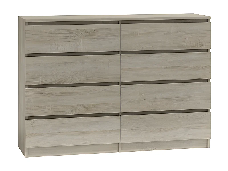 MILANO 8/120 | Cassettiera moderna per camera da letto/soggiorno/ufficio 40x120x97 | 8 cassetti scorrevoli | Mobile contenitore | chiffon